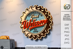 Kitchen Retro Wall Decor Laser Cut. Kitchen Decor SVG Product Image 1