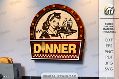 Kitchen Retro Wall Decors Bundle Lasercut. Kitchen Decor SVG Product Image 6