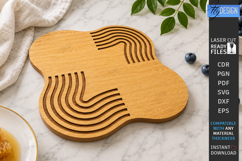 Wooden Kitchen Serving Tray Laser Cut | Food Serving Board Product Image 1