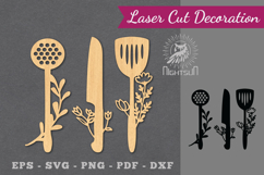 Floral Kitchen Sign Laser Cut Product Image 1