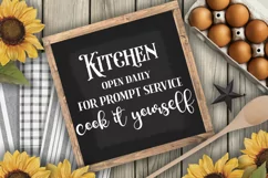 Kitchen Open Daily SVG I Funny Kitchen Sign SVG I Farmhouse Kitchen Sign SVG