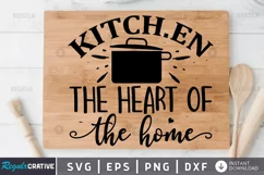 Kitch.en the heart of the home SVG, Cutting Board SVG Design Product Image 1
