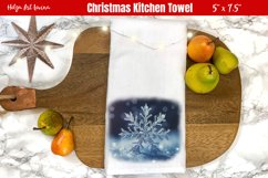 Christmas Kitchen Towel Sublimation | 3d snowflake Product Image 1