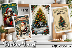 Cozy christmas tree Sublimation Design for Kitchen Towel Product Image 1