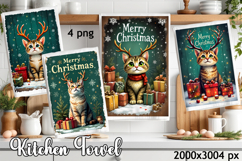 Christmas Kitchen Dish Towel PNG. Snowman Sublimation Product Image 1