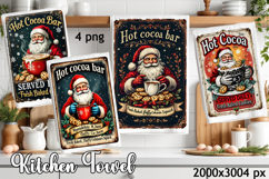Christmas Kitchen Towel Sublimation Design | Santa Claus Product Image 1