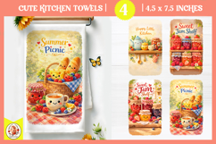 Cute Kawaii Summer Kitchen Towels Sublimation Product Image 1