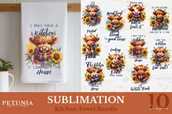 kitchen towel png design being used as a sublimation kitchen towel print