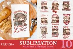 kitchen towel png design being used as a sublimation kitchen towel print
