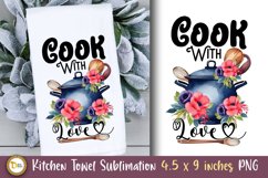 Kitchen Towel Sublimation- Cook with Love PNG Product Image 1