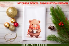 Winter Cozy Bear Sublimation Design for Kitchen Towel des02 Product Image 1