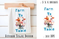 Happy Easter Highland Cow Kitchen Towel Sublimation Design Product Image 1