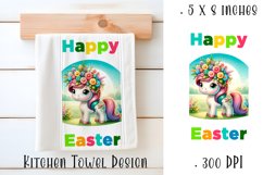 Happy Easter Highland hors Kitchen Towel Sublimation Product Image 1
