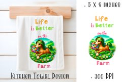 Happy Easter Highland hors Kitchen Towel Sublimation Product Image 1