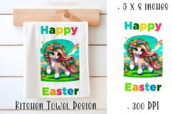 Happy Easter Highland hors Kitchen Towel Sublimation Product Image 1