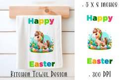 Happy Easter Highland hors Kitchen Towel Sublimation Product Image 1