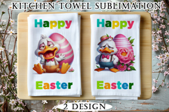 Happy Easter Kitchen Towel Sublimation Design Product Image 1