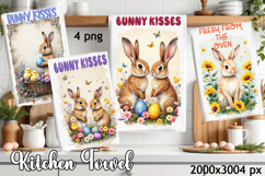 Easter Bunny Kitchen Towel Sublimation Design Product Image 1