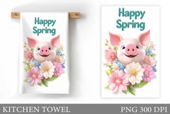 Spring Pig Kitchen Towel. Spring Kitchen Towel Design Product Image 1