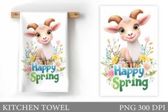 Spring Ram Kitchen Towel. Spring Kitchen Towel Design Product Image 1
