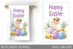 Easter Duck Kitchen Towel. Easter Kitchen Towel Sublimation Product Image 1