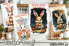 Easter Bunny Kitchen Towel Sublimation Design Product Image 1