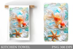 Fish Kitchen Towel Sublimation. Fish Sublimation Product Image 1