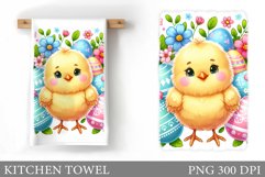 Easter Chick Kitchen Towel. Chick Easter Kitchen Towel Product Image 1