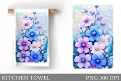 Flowers Kitchen Towel. Floral Kitchen Towel Design Product Image 1