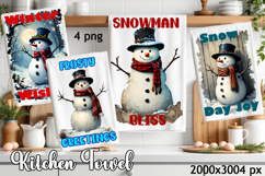 Cozy christmas snowman Sublimation Design for Kitchen Towel Product Image 1