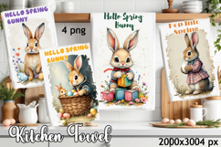 Easter Bunny Kitchen Towel Sublimation Design Product Image 1
