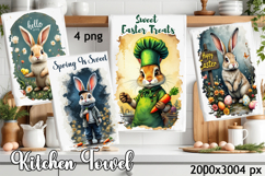 Easter Bunny Kitchen Towel Sublimation Design Product Image 1