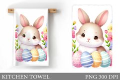 Easter Bunny Kitchen Towel. Easter Kitchen Towel Design Product Image 1
