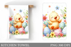 Easter Duck Kitchen Towel. Easter Kitchen Towel Sublimation Product Image 1
