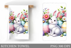 Easter Bunny Kitchen Towel . Easter Kitchen Towel Design Product Image 1
