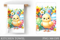 Easter Chick Kitchen Towel. Easter Kitchen Towel Sublimation Product Image 1