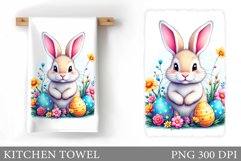 Bunny Kitchen Towel Design. Easter Bunny Kitchen Towel Product Image 1