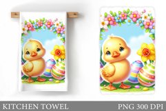 Easter Duck Kitchen Towel. Easter Kitchen Towel Sublimation Product Image 1