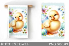 Easter Duck Kitchen Towel. Easter Kitchen Towel Sublimation Product Image 1