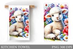 Easter Lamb Kitchen Towel. Easter Kitchen Towel Design Product Image 1