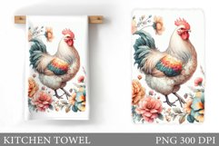 Rooster Kitchen Towel design. Rooster Sublimation Product Image 1