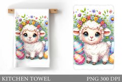 Easter Lamb Kitchen Towel. Easter Kitchen Towel Design Product Image 1
