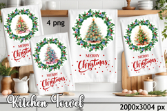 Cozy christmas tree Sublimation Design for Kitchen Towel Product Image 1