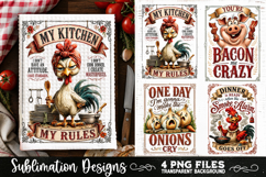 Funny Kitchen Towel 4 PNG Retro PNG Sublimation Product Image 1