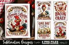 Funny Kitchen Towel 4 PNG Retro PNG Sublimation Product Image 2