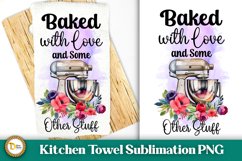 Kitchen Towel Sublimation- Baked with love PNG Product Image 1
