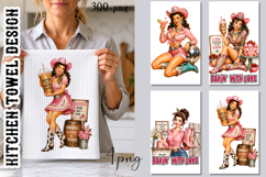 Pink Cowgirl Kitchen Towel PNG | Retro Western Product Image 1