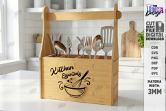 Kitchen Utensil Holder with a Handle Laser Cut | Organizer Product Image 1