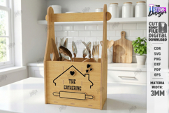 Kitchen Utensil Holder with a Handle Laser Cut | Organizer Product Image 1