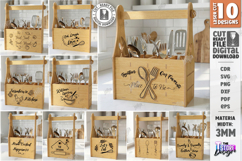 Kitchen Utensil Holders with a Handle Laser Cut Bundle | CNC Product Image 1